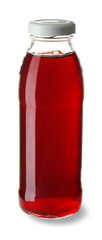 Bottle with juice on white background