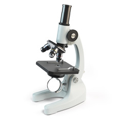 Microscope isolated on white background.