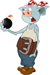 Illustration of the Pirate Devil. Cartoon Character 