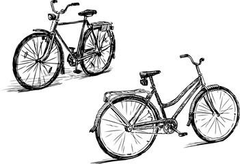 sketches of the city bicycles