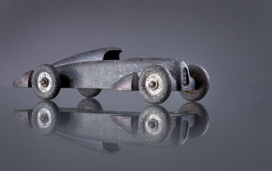 old toy race car, isolated