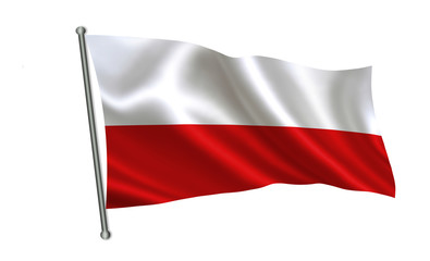 Fototapeta na wymiar Poland flag . United Arab Emirates flag, A series of 