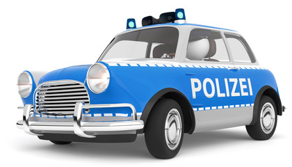3d Polizeiauto mit Männchen