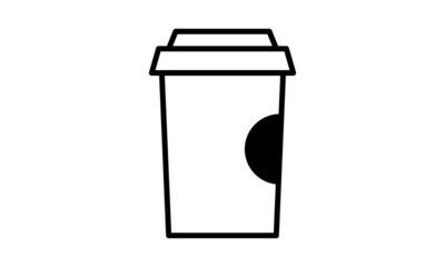 Coffee Paper Cup Icon Illustration.
