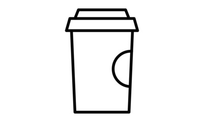 Coffee Paper Cup Icon Illustration.