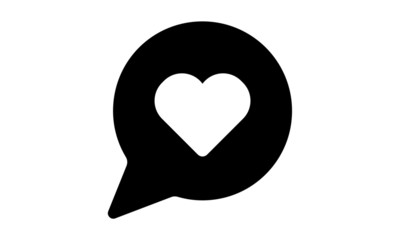 Heart Speech Bubble Icon. Like Icon Illustration. Notification Concept
