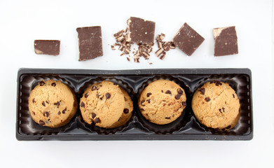Chocolate Chip Cookie isolated on white background.