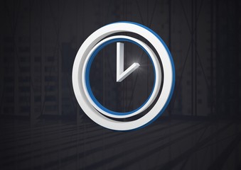 Clock icon symbol and dark background