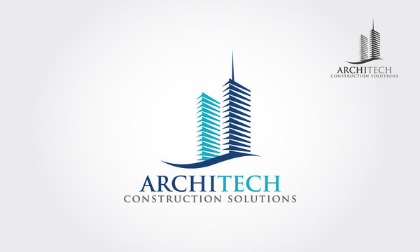 Architect Construction Solutions Vector Logo Template. Architect Construction Idea.