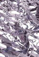 Wrinkled silver foil