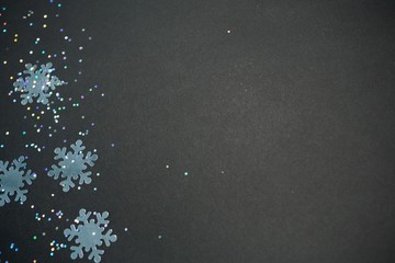 Fototapeta na wymiar Decoration snowflakes on black background