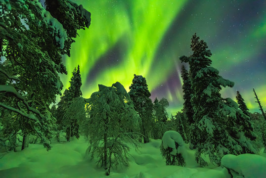 Northern lights image taken in Finish Lapland