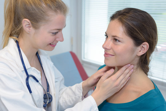 doctor research patients neck ache