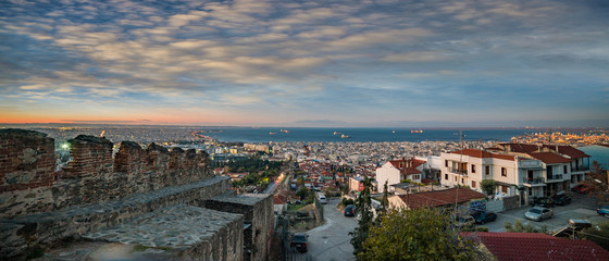 Panoramic View of Thessaloniki city, from Trigoniou Tower