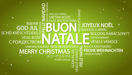Fototapeta na wymiar Word cloud Merry Christmas (in Italian)