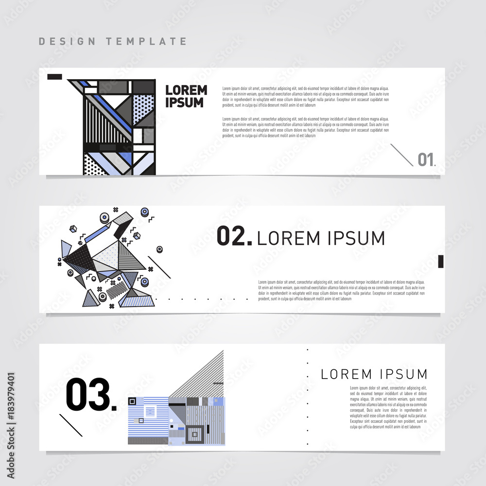 Poster vector set abstract geometric design banner web template.