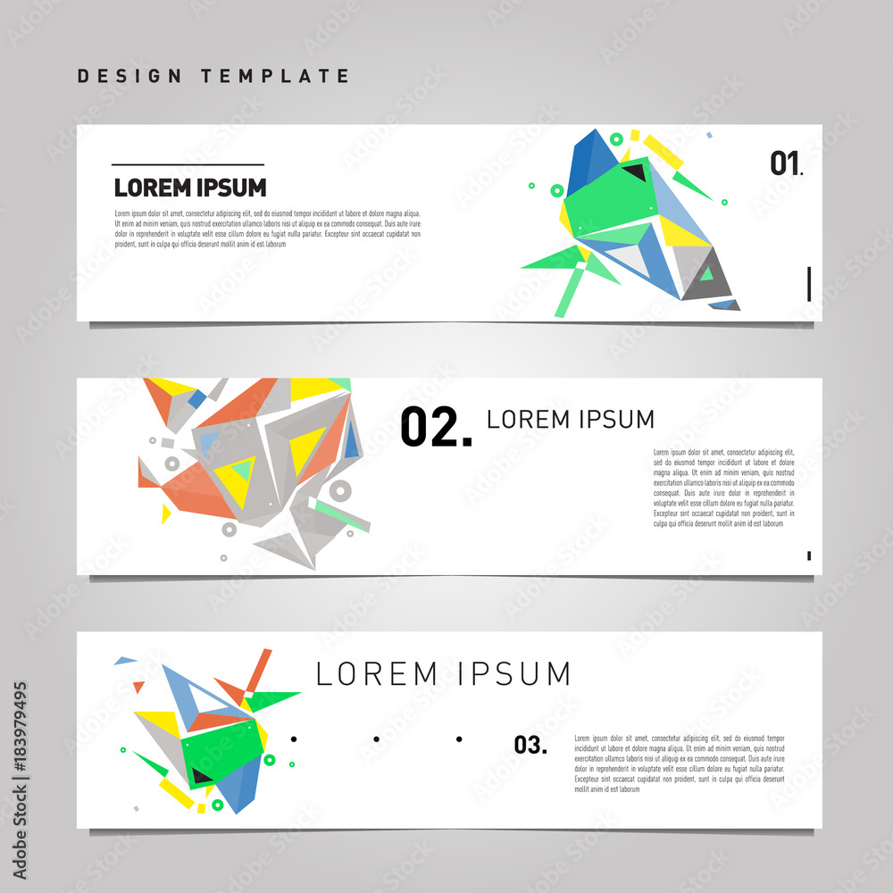 Poster vector set abstract geometric design banner web template.