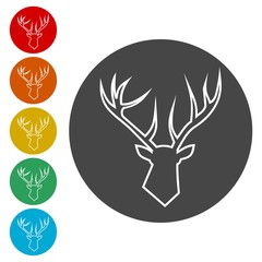 Vector black deer head, Vector image of an deer head