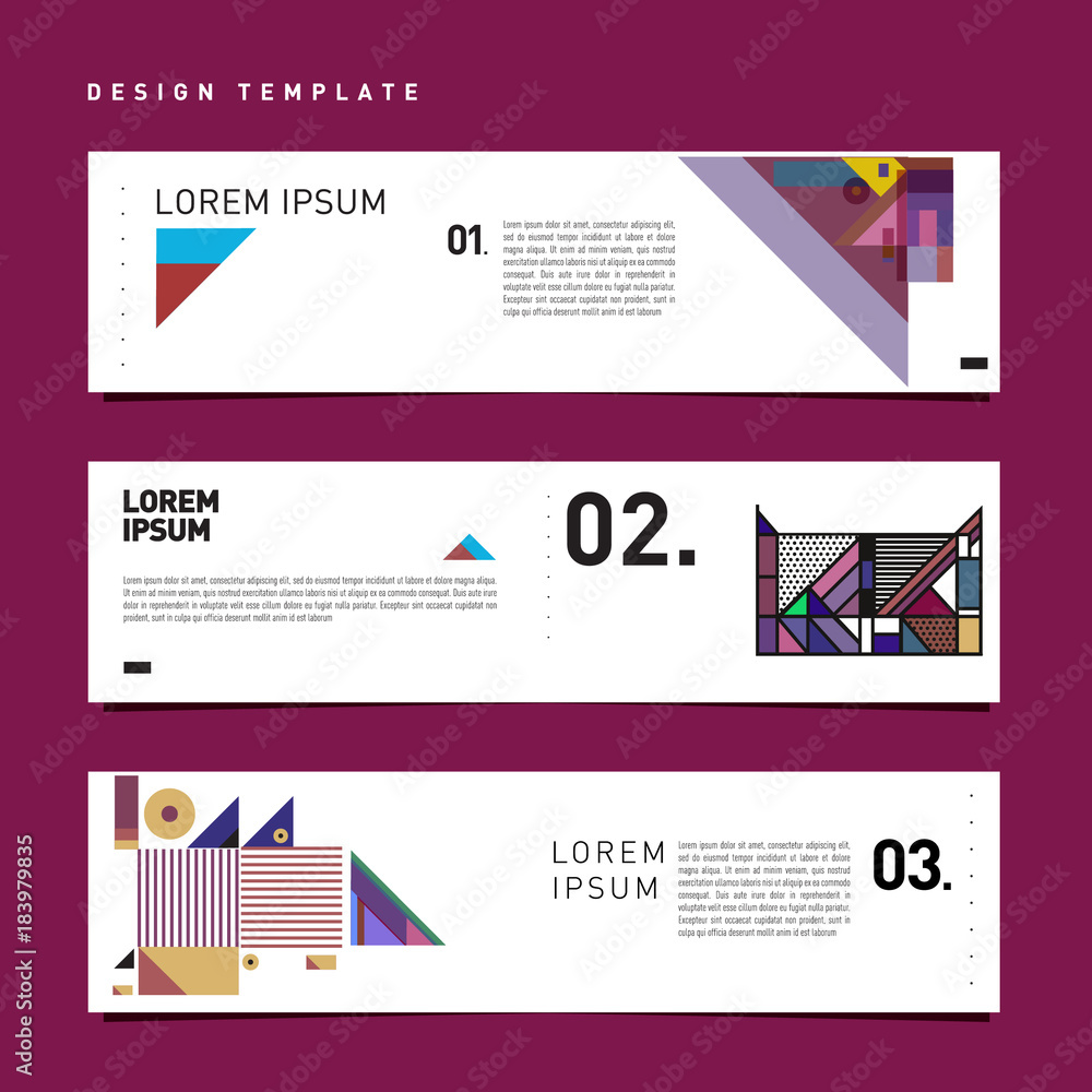 Poster vector set abstract geometric design banner web template.