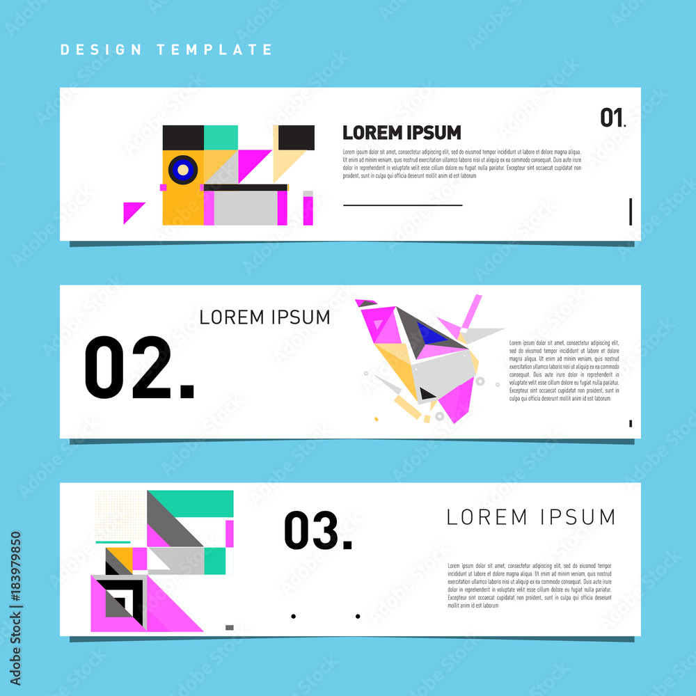 Poster vector set abstract geometric design banner web template.