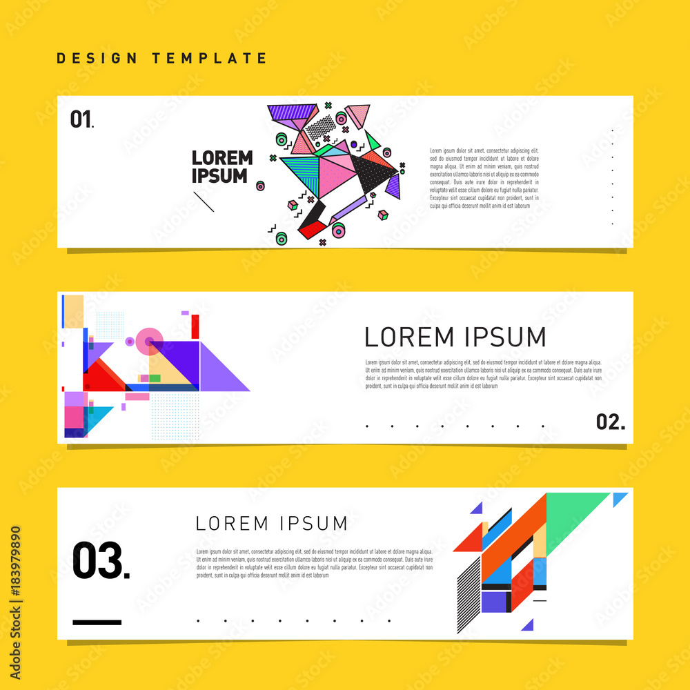 Aufkleber vector set abstract geometric design banner web template.