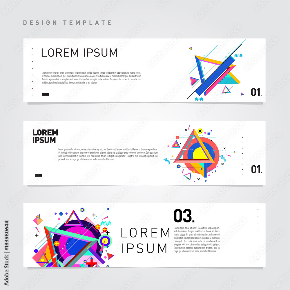 Poster vector set abstract geometric design banner web template.