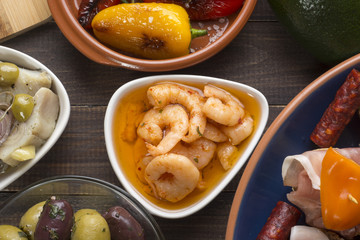 Spanish tapas on table