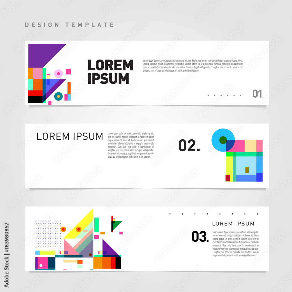 Aufkleber Vector set abstract geometric design banner web template.