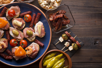 Spanish tapas on table