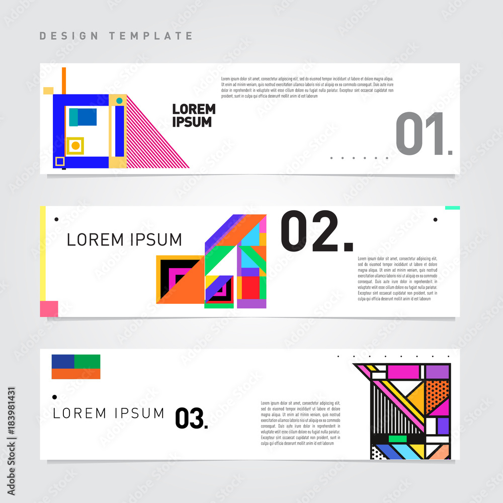 Aufkleber Vector set abstract geometric design banner web template.