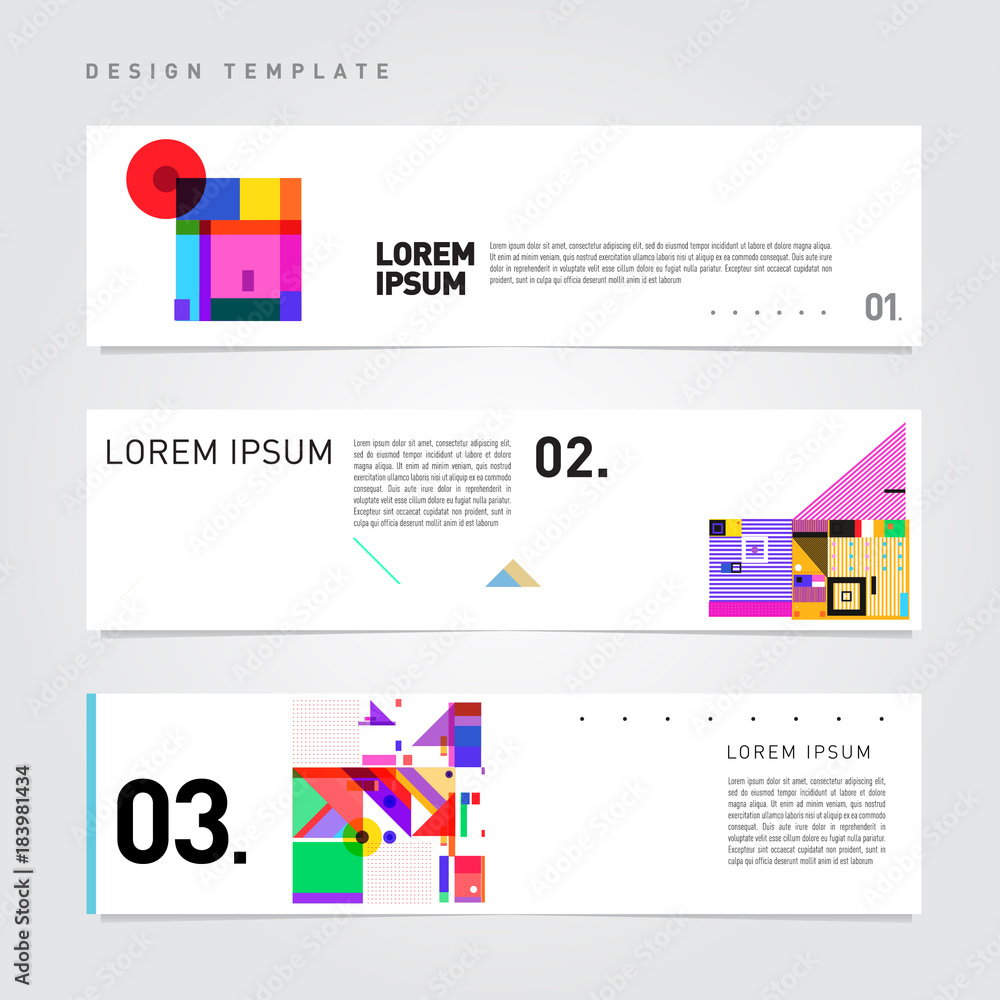 Aufkleber Vector set abstract geometric design banner web template.