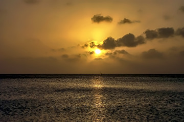 Golden sunset on the ocean