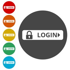 Login icon, Secure access button 