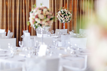 Beautiful wedding tables and roses