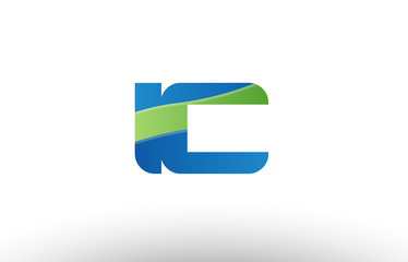 blue green ic i c alphabet letter logo combination icon design