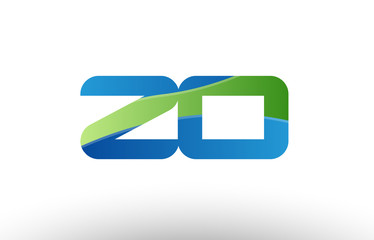 blue green zo z o alphabet letter logo combination icon design