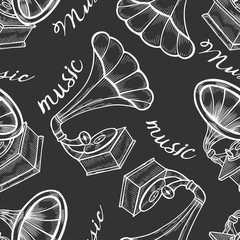 Hand drawn gramophone