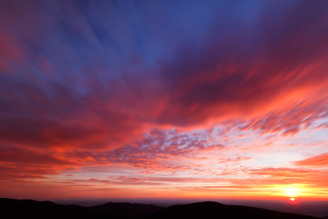 November Sunrise at Shenandoah National Park. Long Exposure.