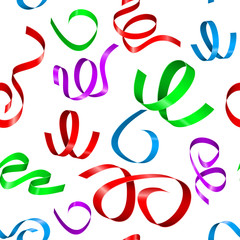 Shiny colored ribbons. Seamless pattern