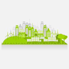 Eco green city. Environmental and Ecology concept, Vector illustration.