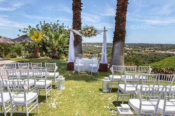 A scene for wedding ceremony. In nature.