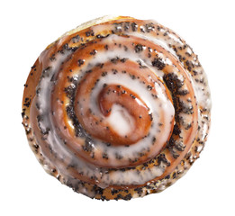 Bun with poppy and icing