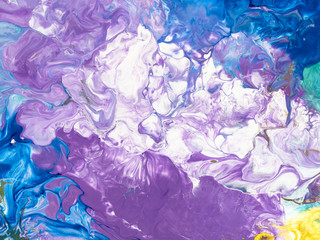 Pink and blue marble abstract hand painted background.