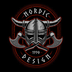 Viking helmet with axes