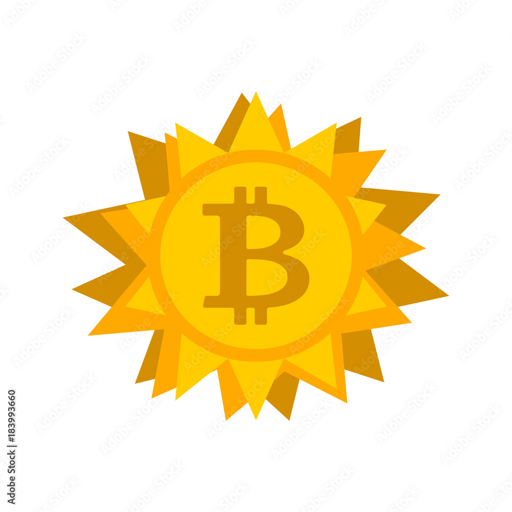 Poster bitcoin computer virus. crypto currency is web bug. vector illustration