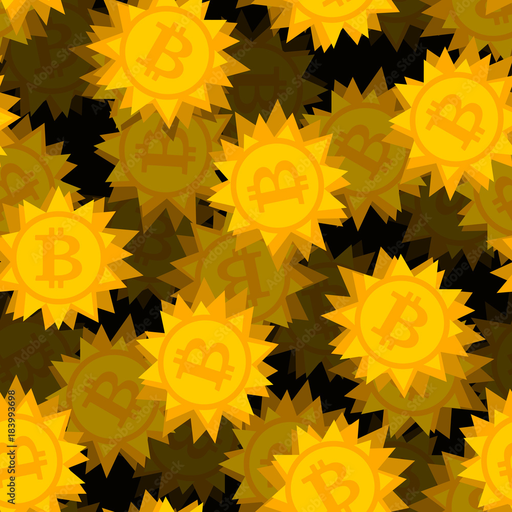 Poster bitcoin computer virus pattern. crypto currency is web bug background. vector illustration