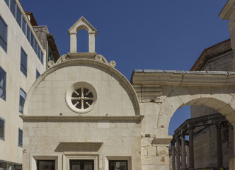 Architectural view of Diocletian palace in Split at day time in summer season