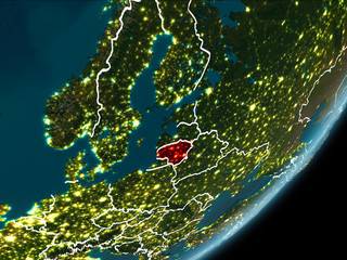 Lithuania on night Earth