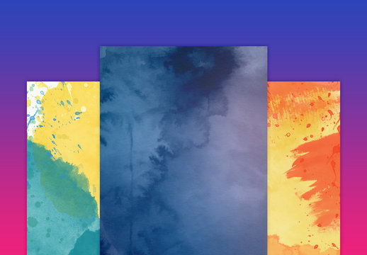 Ensemble de textures aquarelles po&eacute;tiques