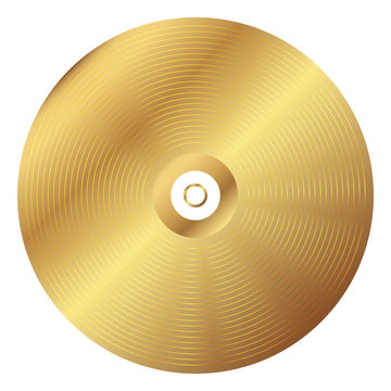 Vector illustration of vinyl record gold